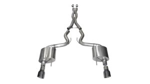 Ford Mustang Performance Exhaust - Dual Rear Exit - CORSA Performance - Cat-Back Sport - Gun Metal - `15-`17